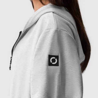 ASRV x Equinox Sorona® French-Terry Oversized Zip Hoodie - Heather Gre | ASRV