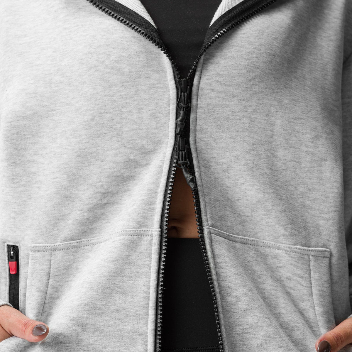 ASRV x Equinox Sorona® French-Terry Oversized Zip Hoodie - Heather Gre | ASRV
