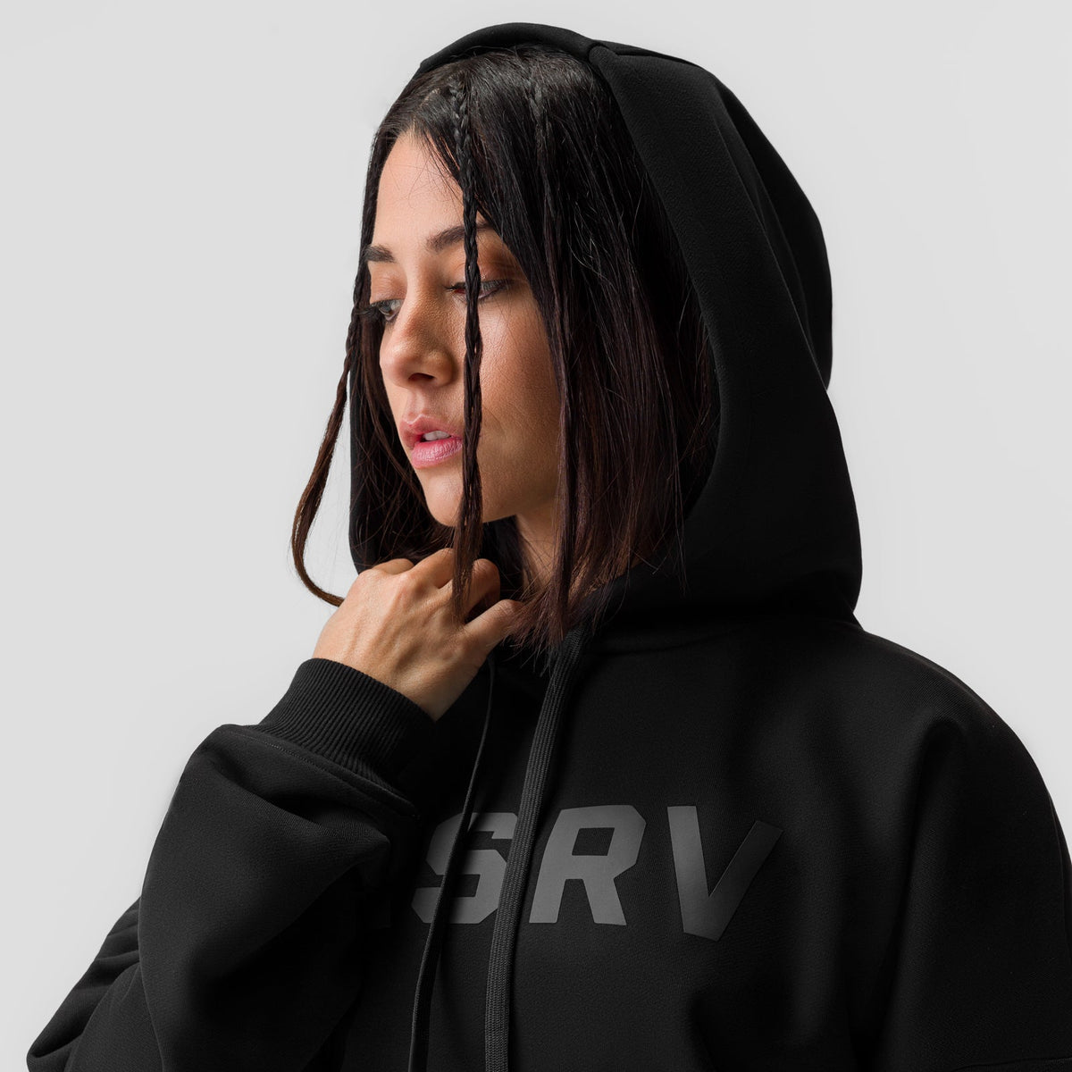 ASRV x Equinox Sorona® French-Terry Cropped Hoodie - Black | ASRV