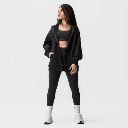 ASRV x Equinox Sorona® French-Terry Oversized Zip Hoodie - Black | ASRV