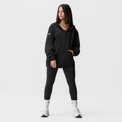 ASRV x Equinox Sorona® French-Terry Oversized Zip Hoodie - Black | ASRV
