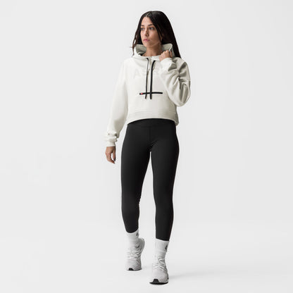 ASRV x Equinox Sorona® French-Terry Cropped Hoodie - Ivory Cream | ASRV