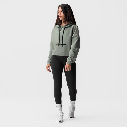 ASRV x Equinox Sorona® French-Terry Cropped Hoodie - Sage | ASRV