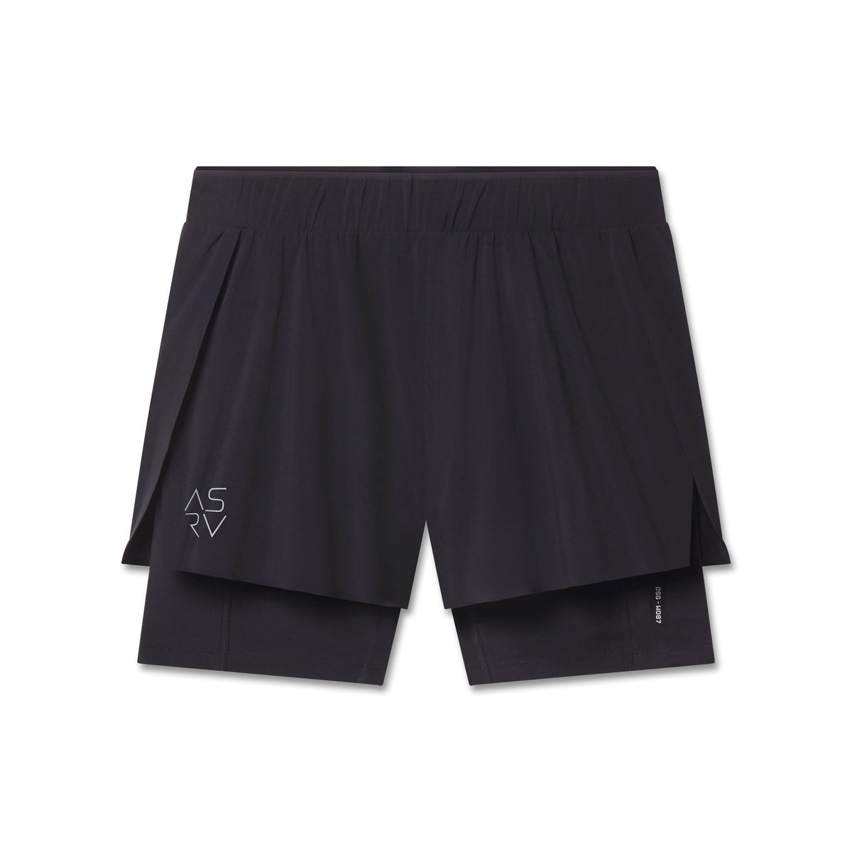 W087. Aerotex™ Side Split Liner Short - Black | ASRV