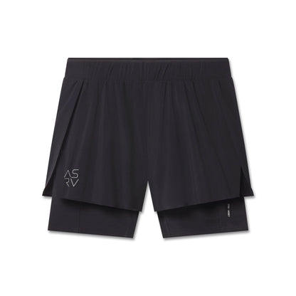 W087. Aerotex™ Side Split Liner Short - Black | ASRV