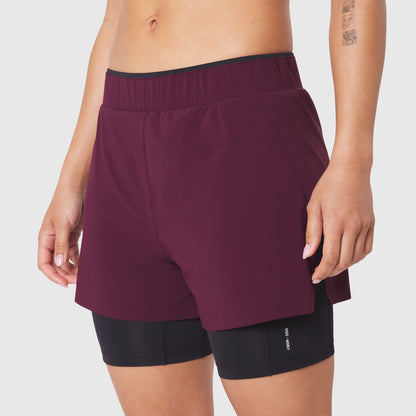 W087. Aerotex™ Side Split Liner Short - Merlot | ASRV