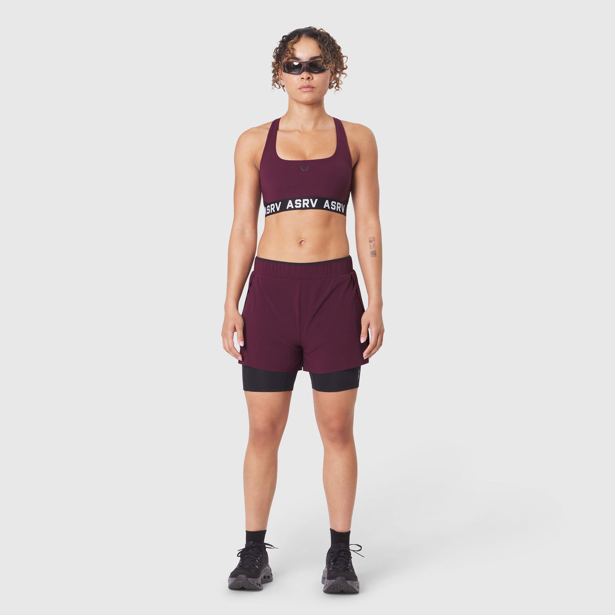 W087. Aerotex™ Side Split Liner Short - Merlot | ASRV