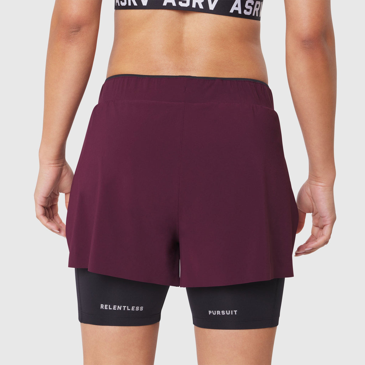 W087. Aerotex™ Side Split Liner Short - Merlot | ASRV