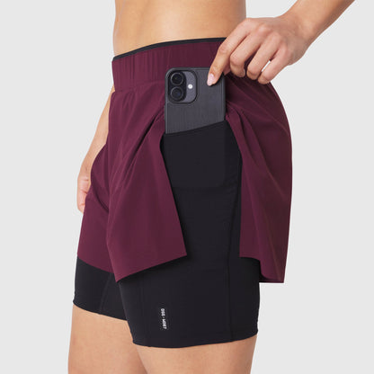 W087. Aerotex™ Side Split Liner Short - Merlot | ASRV