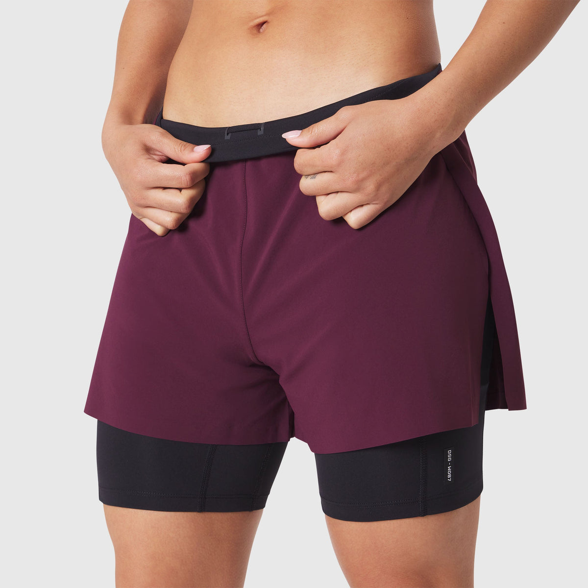 W087. Aerotex™ Side Split Liner Short - Merlot | ASRV