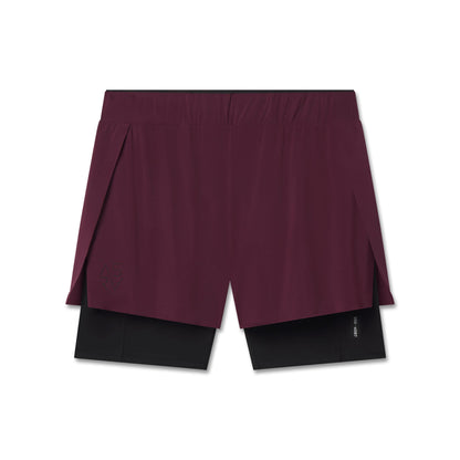W087. Aerotex™ Side Split Liner Short - Merlot | ASRV