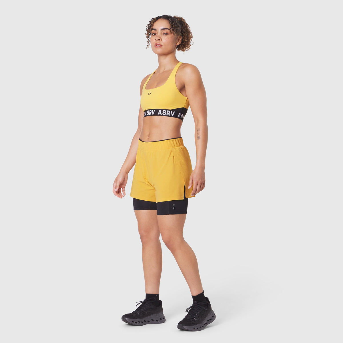 W087. Aerotex™ Side Split Liner Short - Amber | ASRV