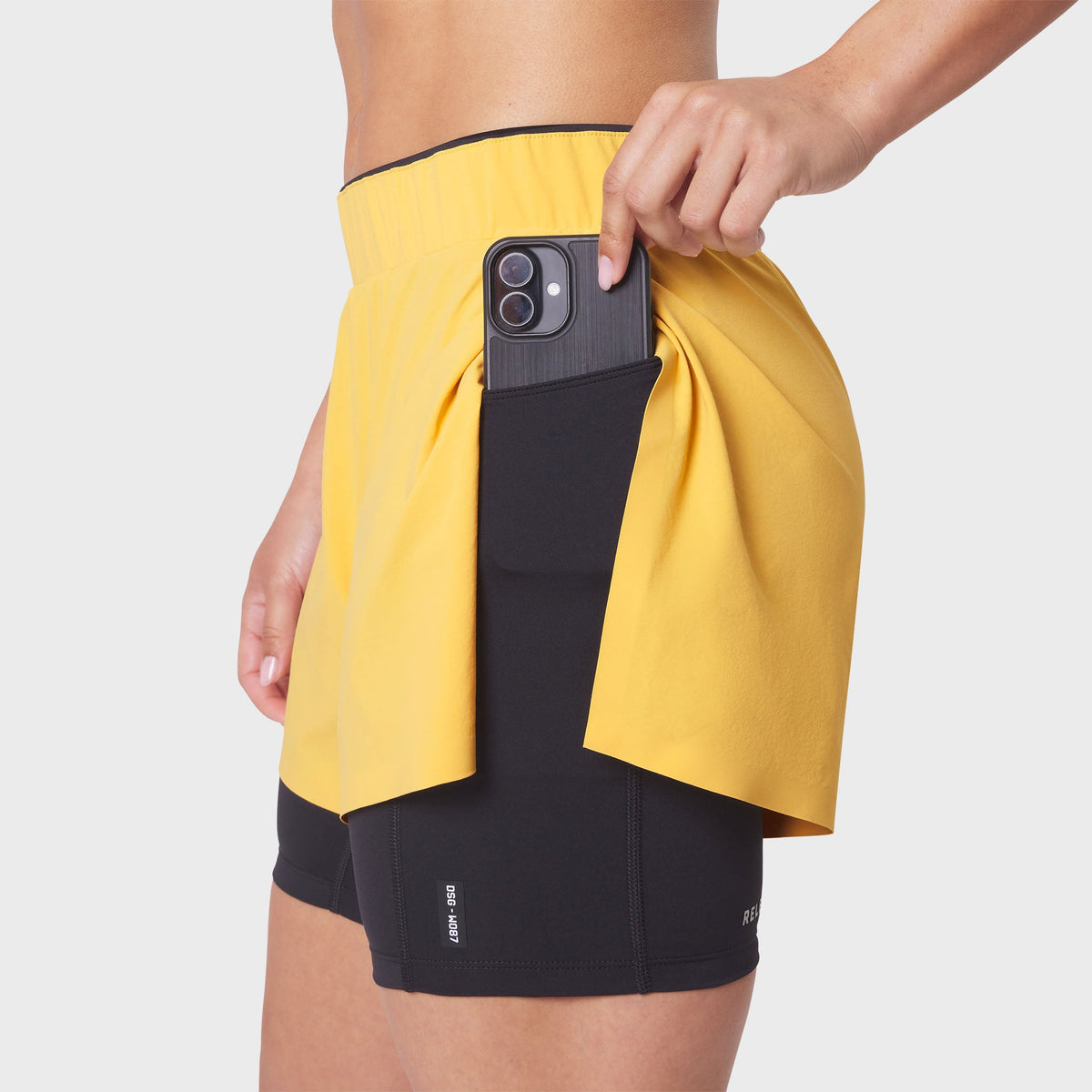 W087. Aerotex™ Side Split Liner Short - Amber | ASRV