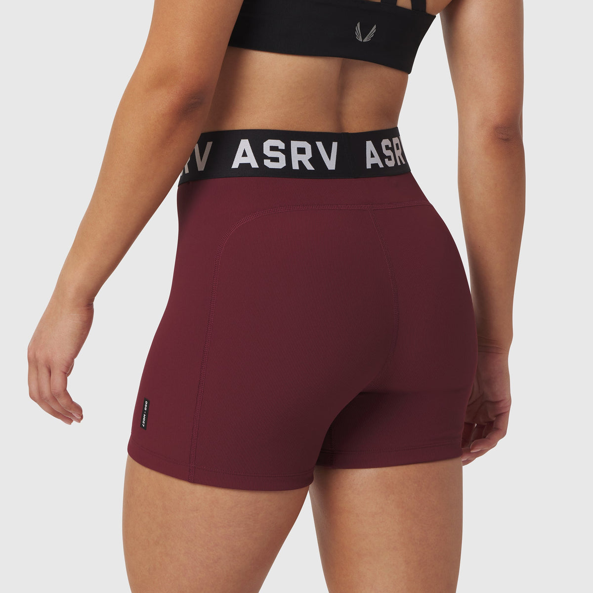 W027. LYCRA® Ribbed Short - Crimson | ASRV