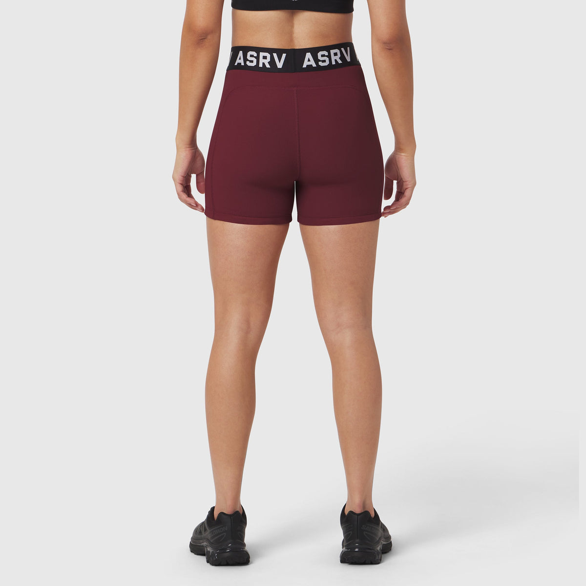 W027. LYCRA® Ribbed Short - Crimson | ASRV