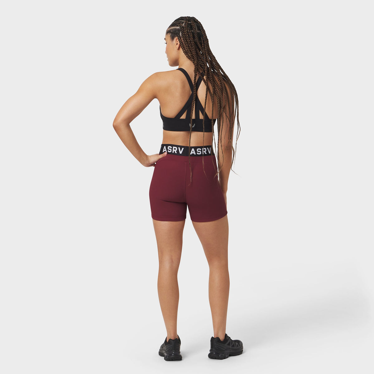 W027. LYCRA® Ribbed Short - Crimson | ASRV