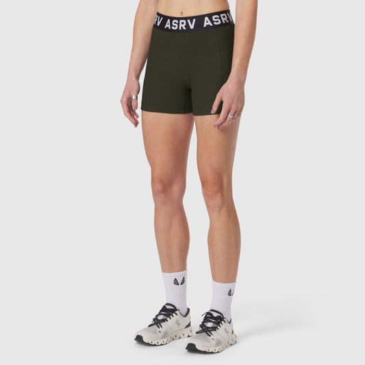 W027. LYCRA® Ribbed Short - Olive | ASRV