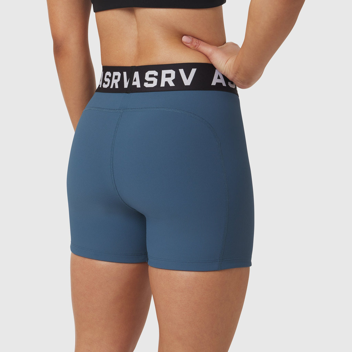W027. LYCRA® Ribbed Short - Storm | ASRV