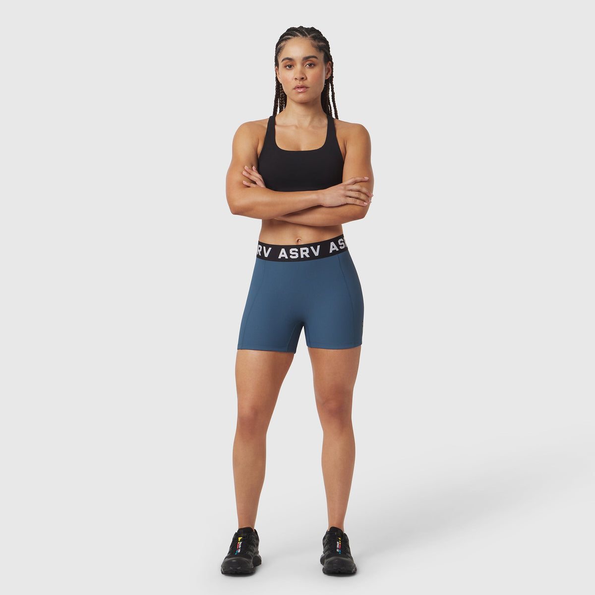 W027. LYCRA® Ribbed Short - Storm | ASRV