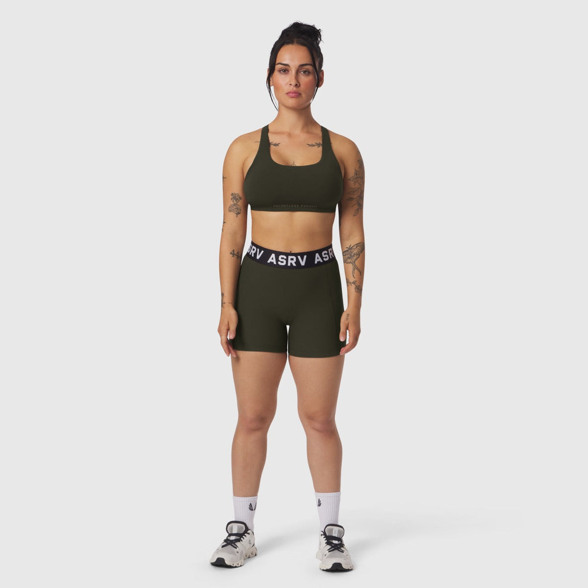 W027. LYCRA® Ribbed Short - Dark Earth | ASRV