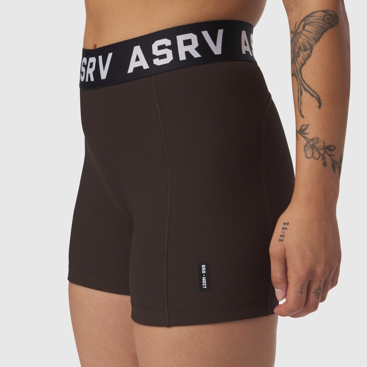 W027. LYCRA® Ribbed Short - Dark Earth | ASRV