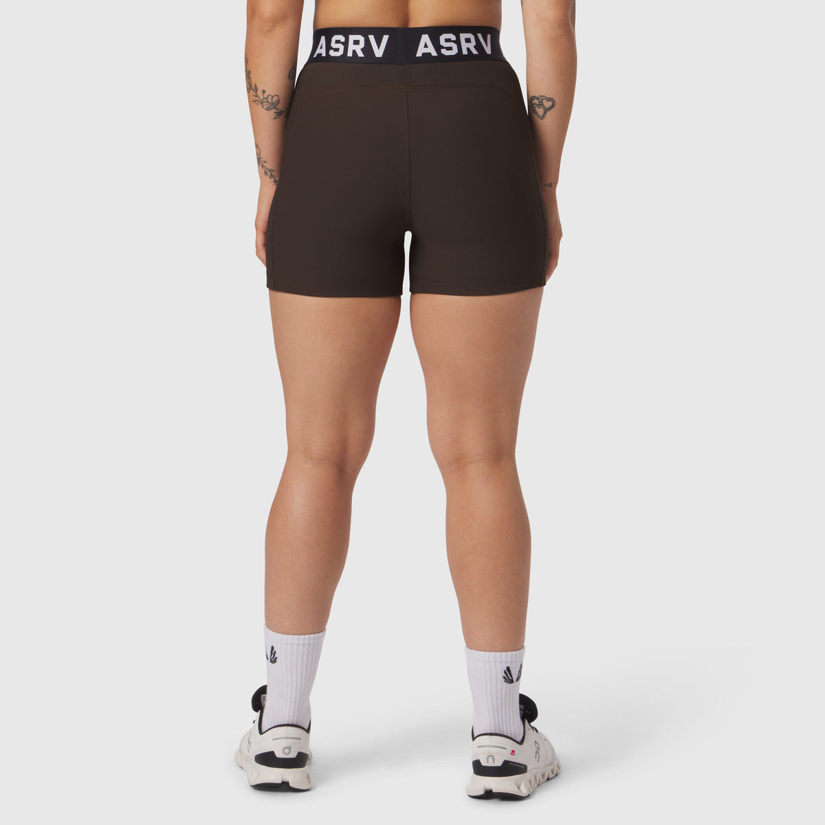 W027. LYCRA® Ribbed Short - Dark Earth | ASRV