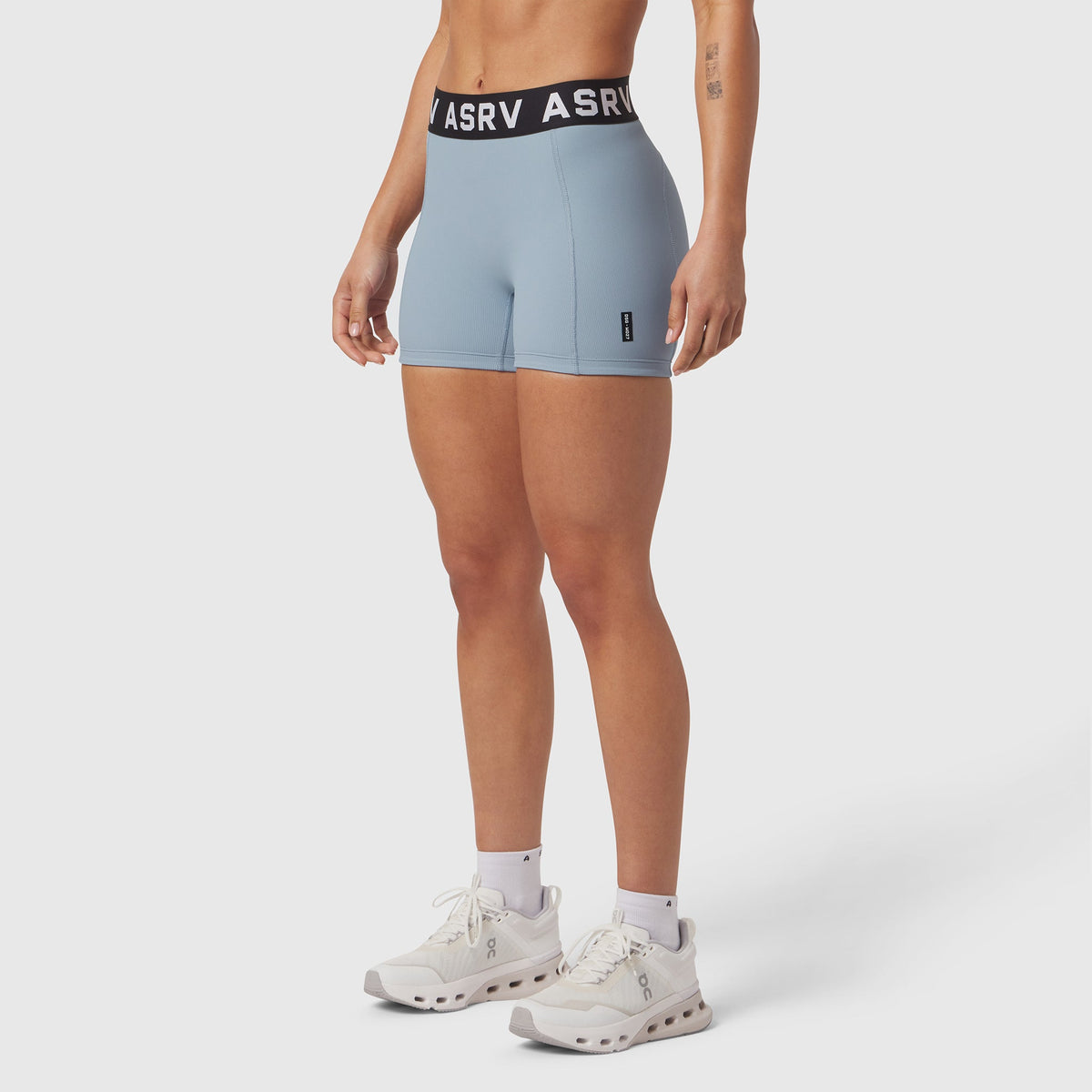 W027. LYCRA® Ribbed Short - Light Sky | ASRV