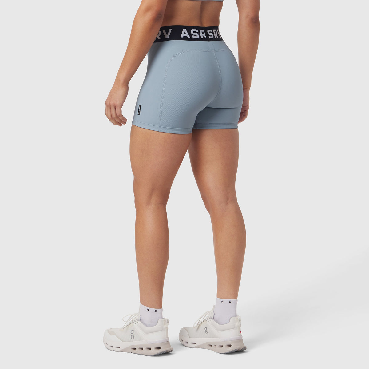 W027. LYCRA® Ribbed Short - Light Sky | ASRV