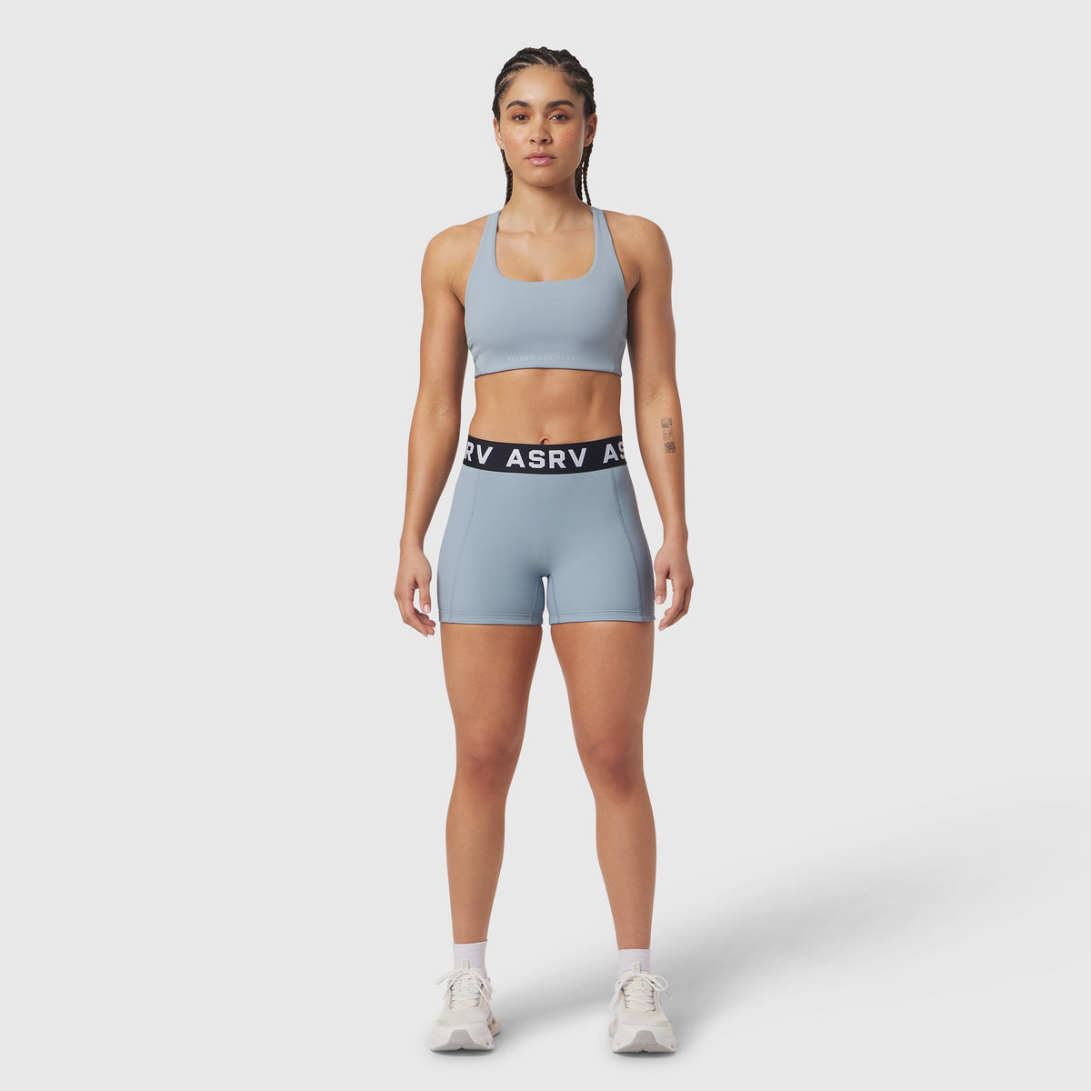 W027. LYCRA® Ribbed Short - Light Sky | ASRV