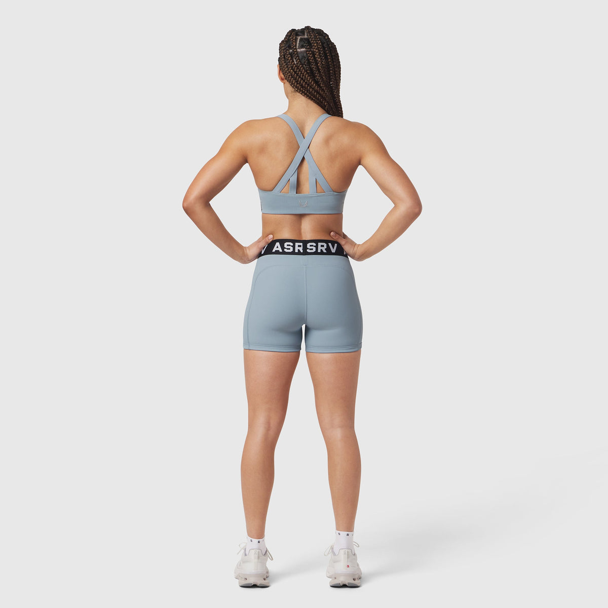 W027. LYCRA® Ribbed Short - Light Sky | ASRV