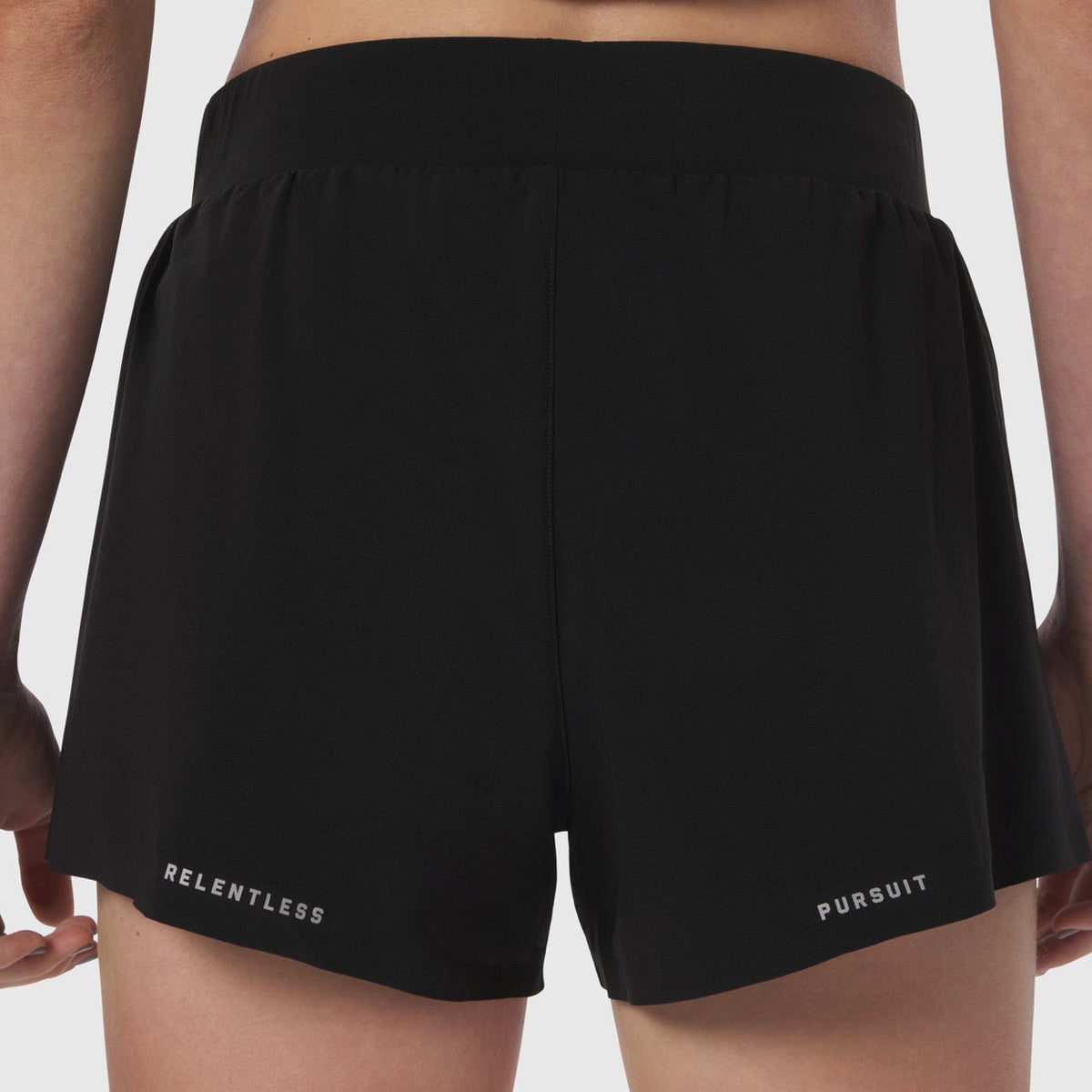 W026. Aerotex™ Side Split Run Short - Black | ASRV