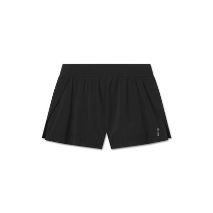 W026. Aerotex™ Side Split Run Short - Black | ASRV