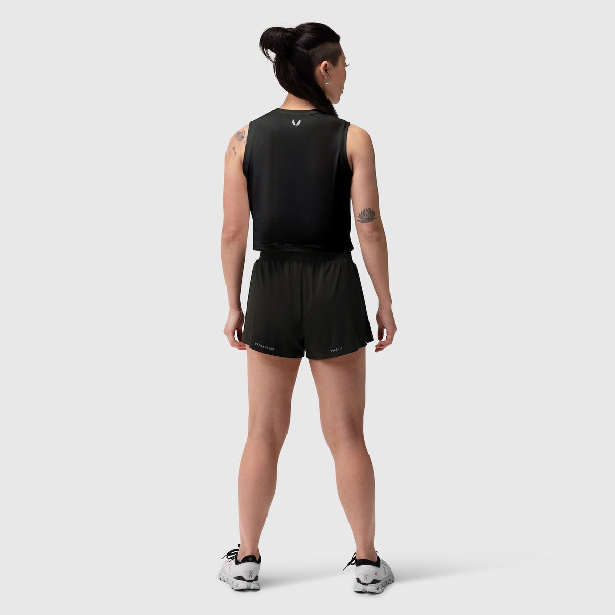 W026. Aerotex™ Side Split Run Short - Black | ASRV