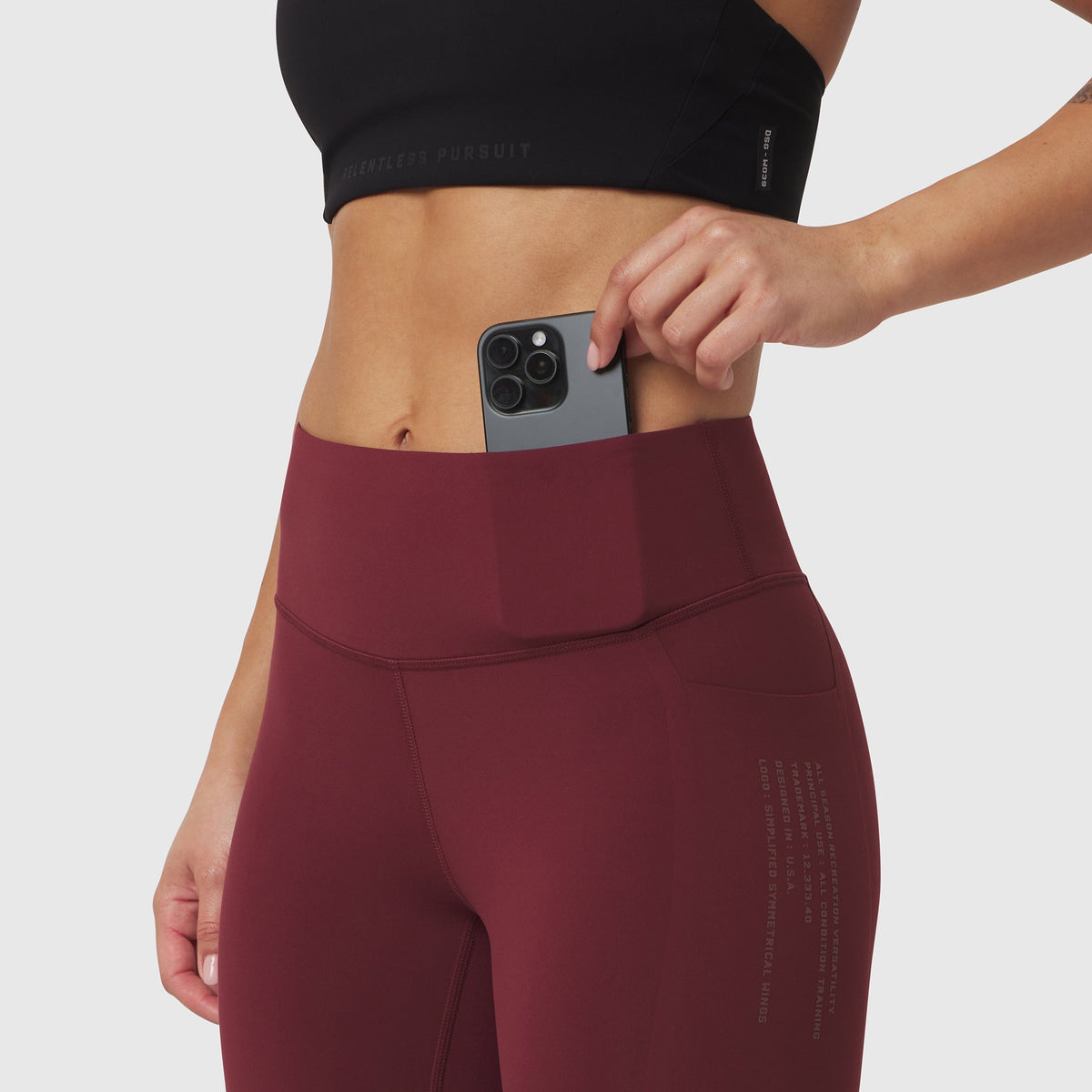 W072. LYCRA® ADAPTIV 4 Pocket Legging - Crimson | ASRV