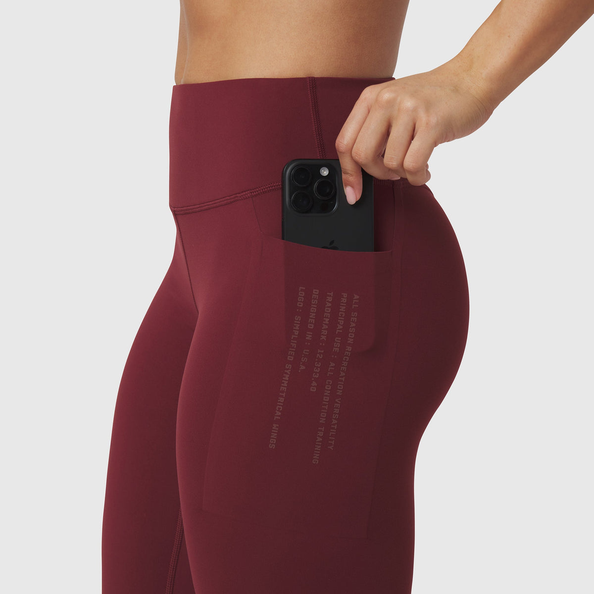 W072. LYCRA® ADAPTIV 4 Pocket Legging - Crimson | ASRV