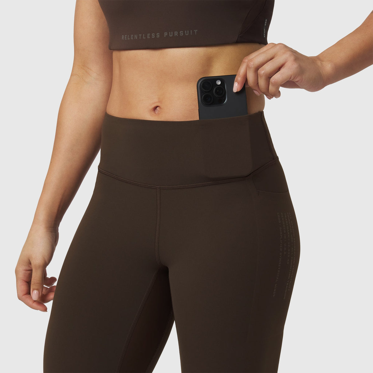 W072. LYCRA® ADAPTIV 4 Pocket Legging - Dark Earth | ASRV