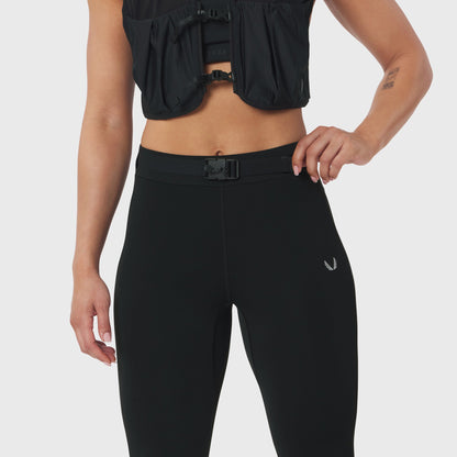 W059. Hybrid Belt-Pack Run Legging - Black | ASRV