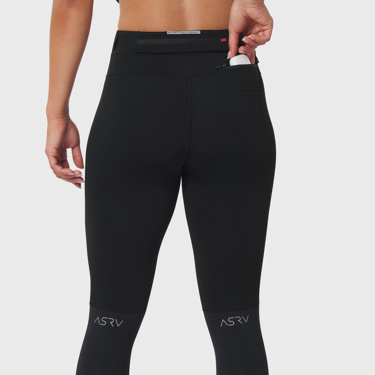 W059. Hybrid Belt-Pack Run Legging - Black | ASRV