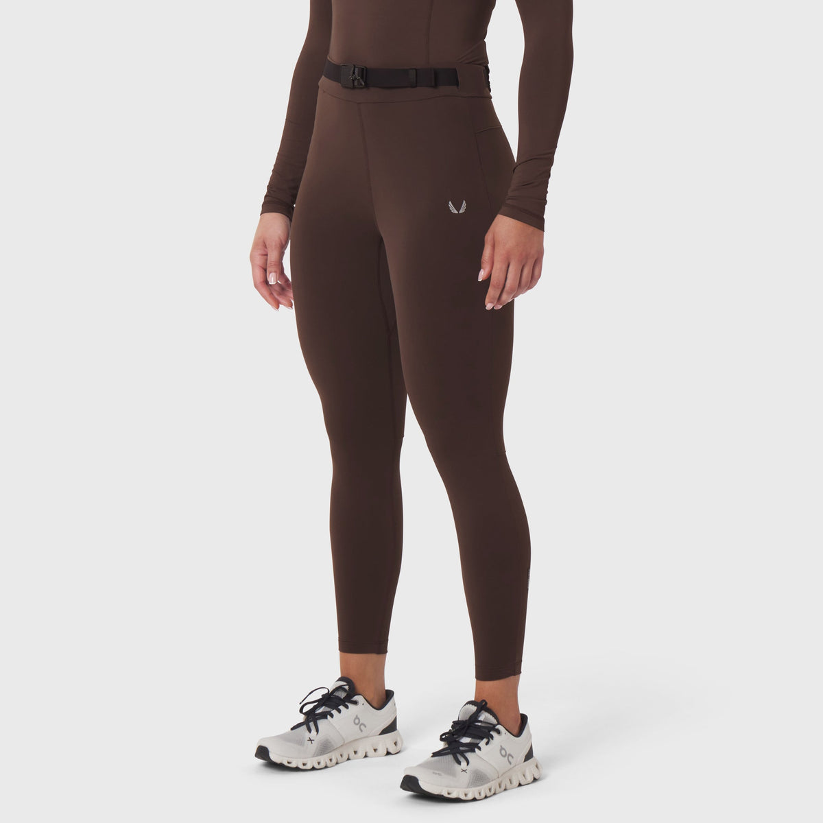 W059. Hybrid Belt-Pack Run Legging - Dark Earth | ASRV
