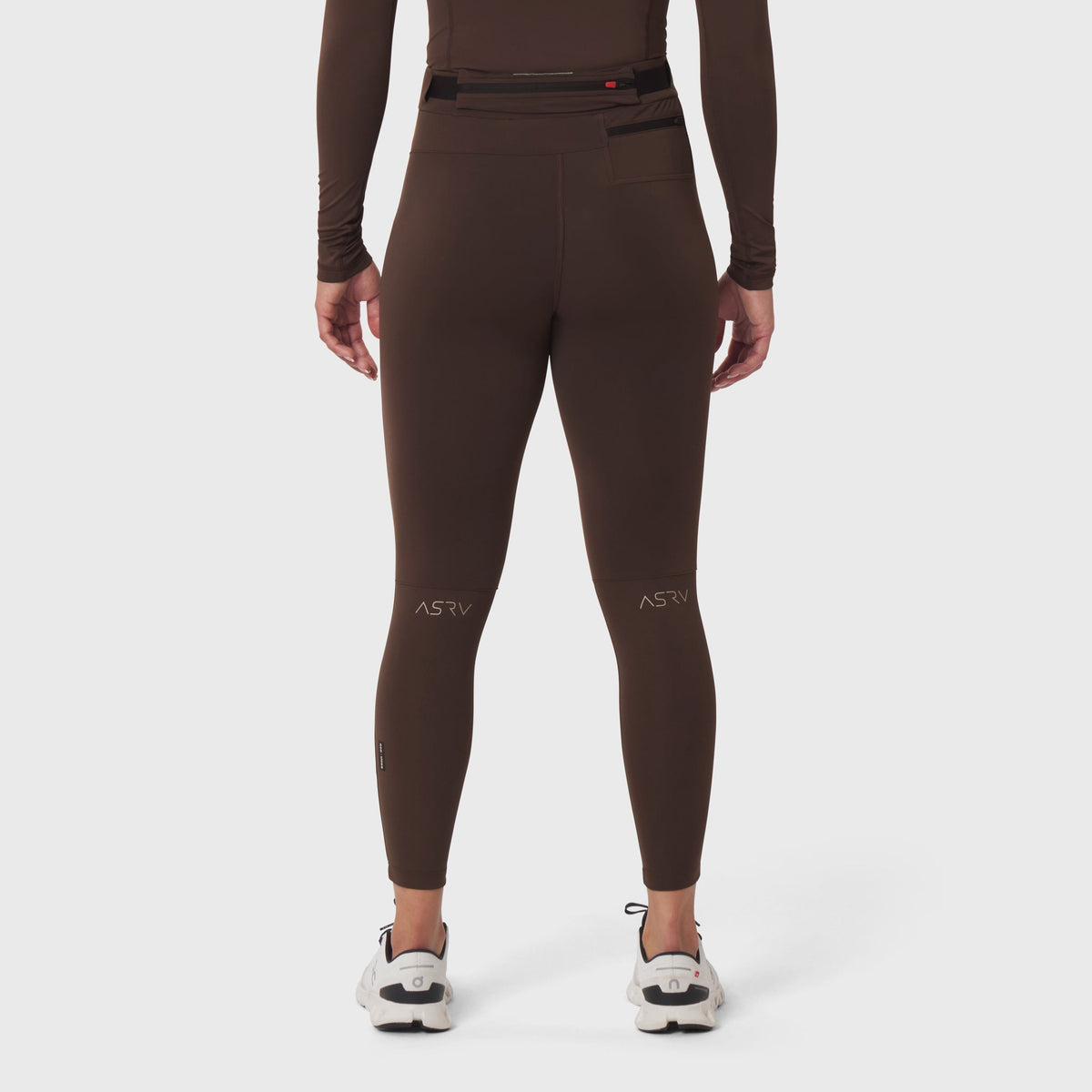 W059. Hybrid Belt-Pack Run Legging - Dark Earth | ASRV