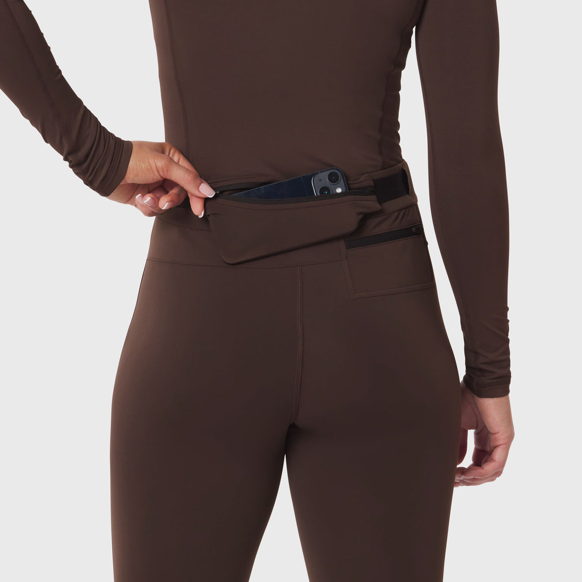 W059. Hybrid Belt-Pack Run Legging - Dark Earth | ASRV