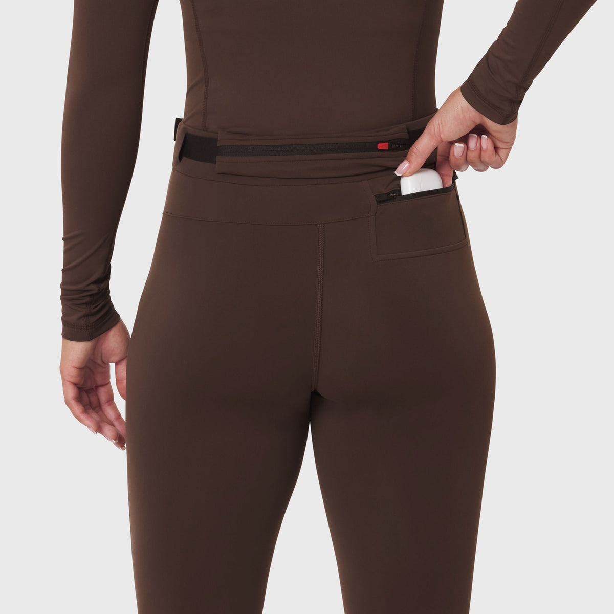 W059. Hybrid Belt-Pack Run Legging - Dark Earth | ASRV