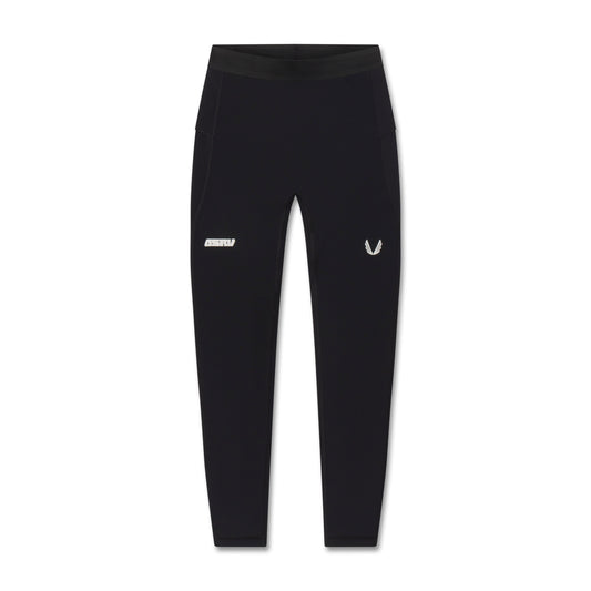 W055. Lycra® Ribbed Running Tight - Black | ASRV