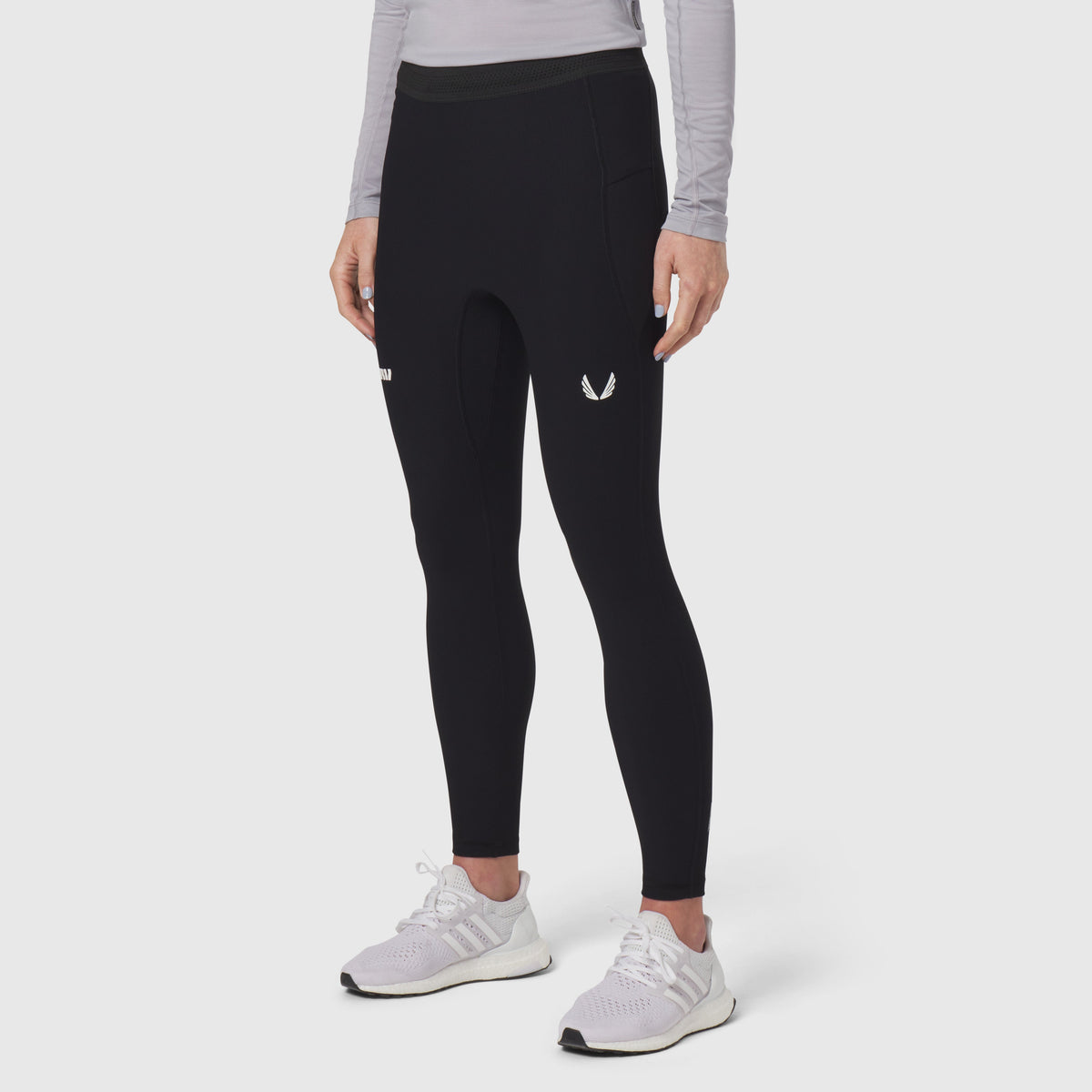 W055. Lycra® Ribbed Running Tight - Black | ASRV