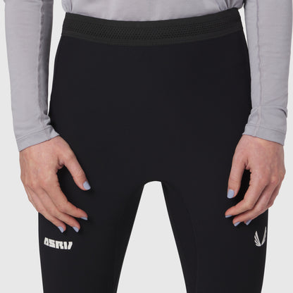 W055. Lycra® Ribbed Running Tight - Black | ASRV