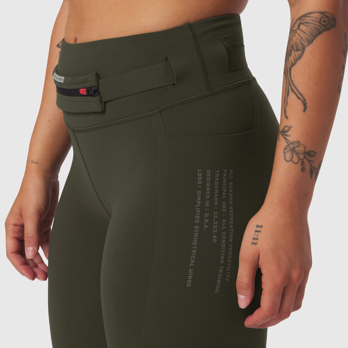 W030. LYCRA® 3-in-1 Legging - Olive | ASRV
