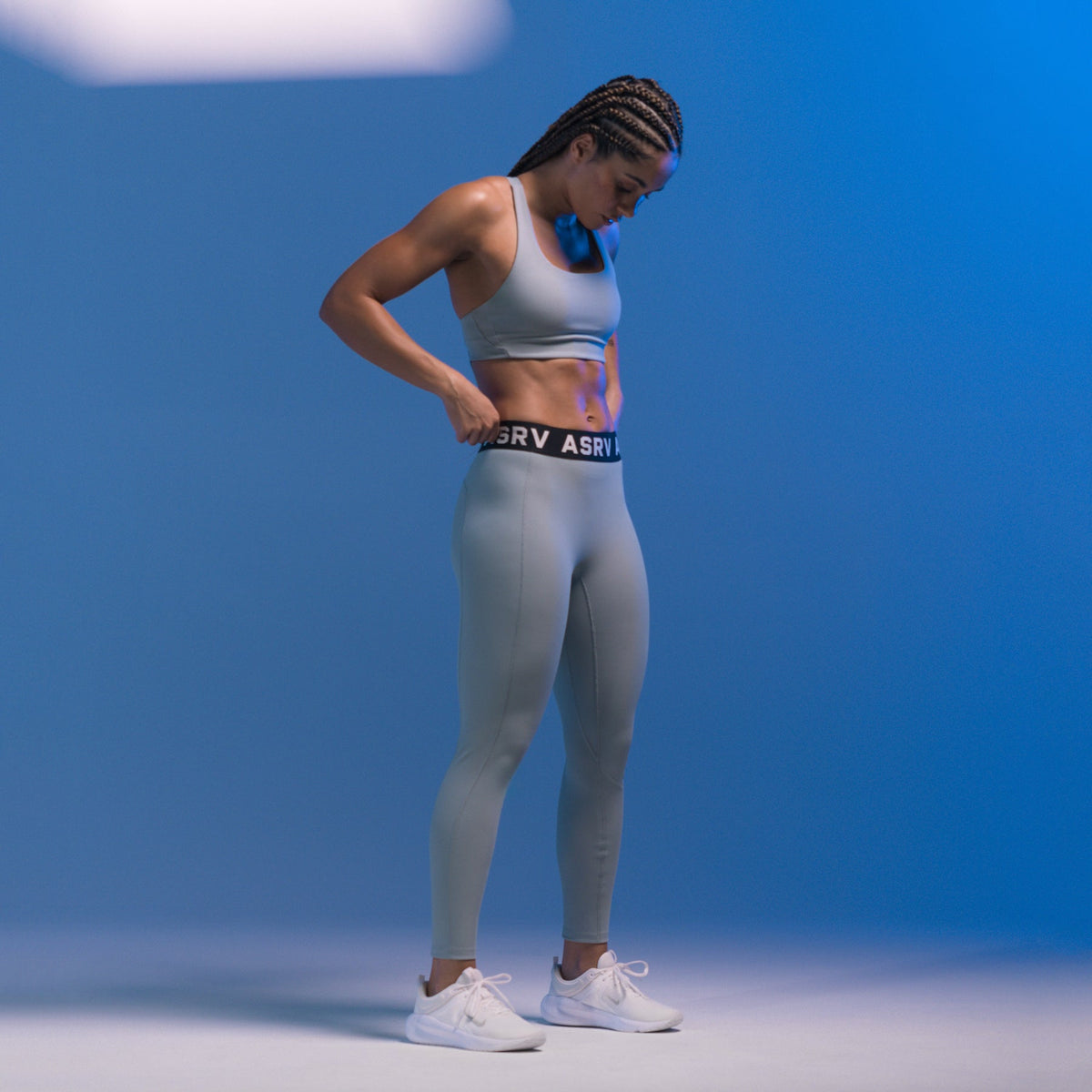 W071. LYCRA® Ribbed Legging - Light Sky | ASRV