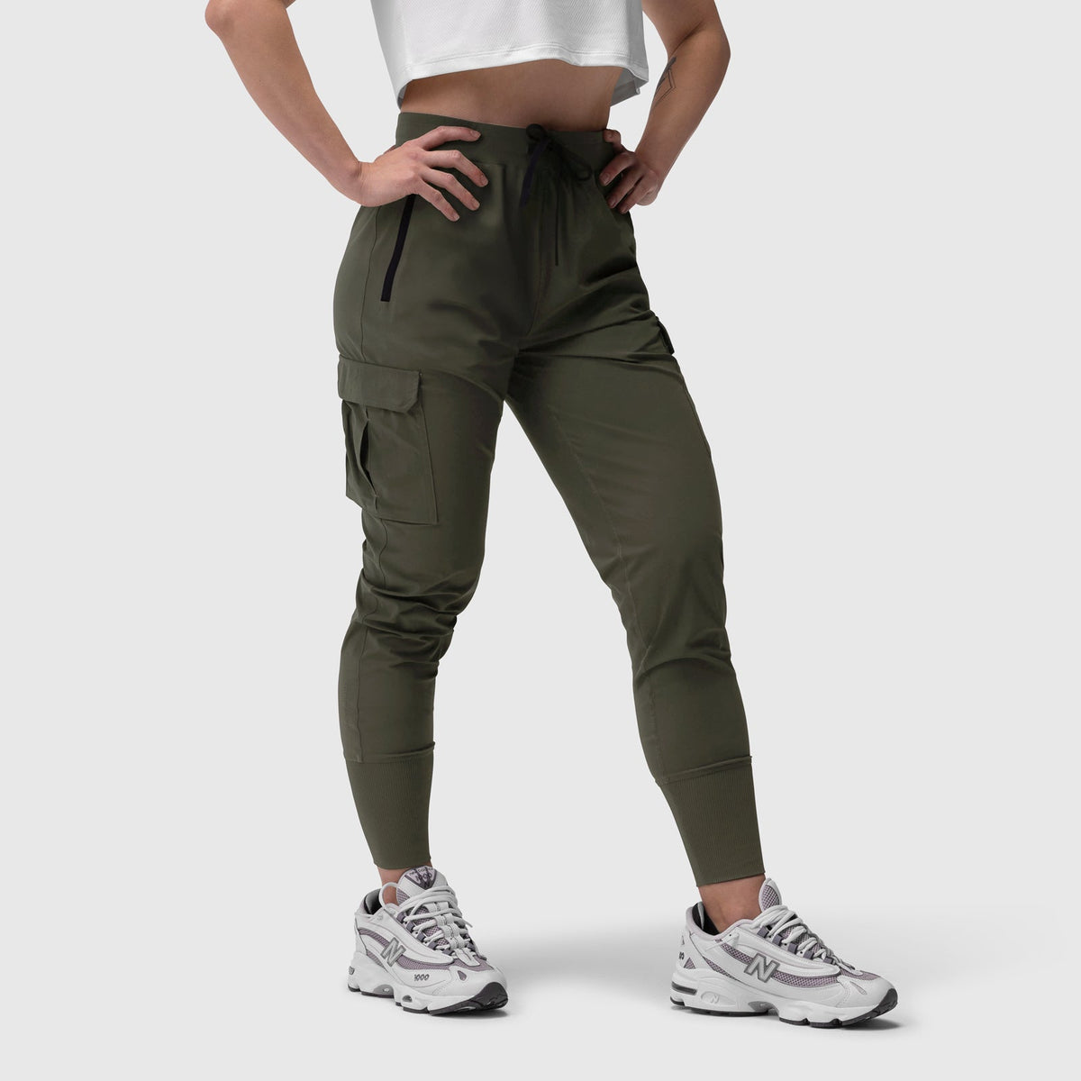 W032. Tetra-Lite® Cargo High Rib Jogger - Olive | ASRV