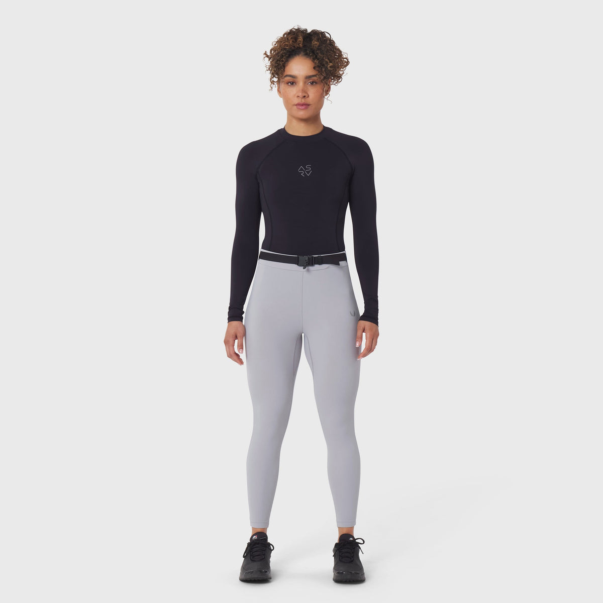 W059. Hybrid Belt-Pack Run Legging - Slate Grey | ASRV