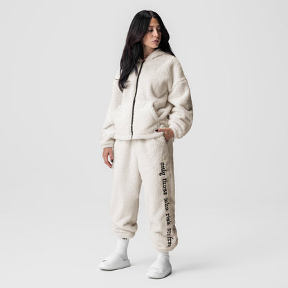 1008. Womens Sherpa Recovery Sweats - Ivory Cream/Black | ASRV